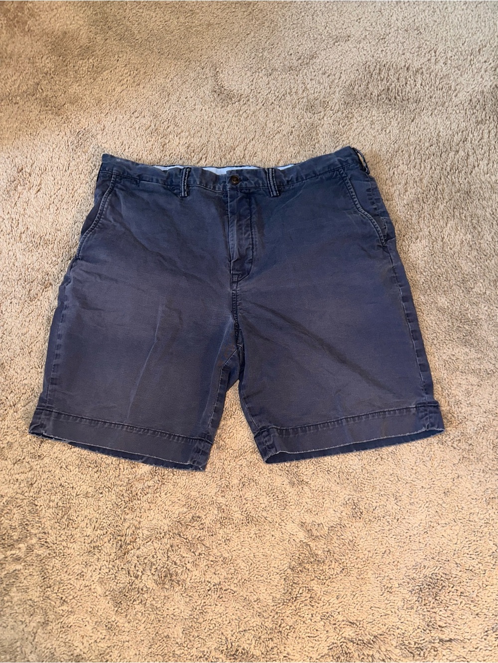 Polo by Ralph Lauren Navy Flat-Front Cotton Shorts